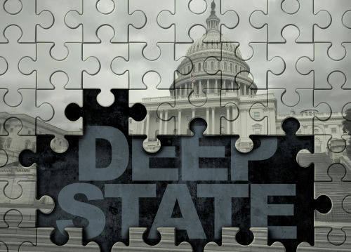 shutterstock1182865732jpg The Capitol behind Deep State puzzle pieces.