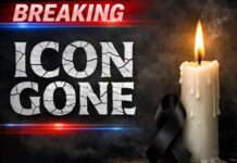 SHOCKING DEATH Rocks Nashville — Country Icon GONE… A lit candle beside a black ribbon with the text 'BREAKING ICON GONE'