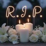 SITCOM KING DIES — He Made America LAUGH For 30 YEARS A memorial display with candles and white flowers spelling R.I.P.