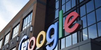 Google logo on office building facade