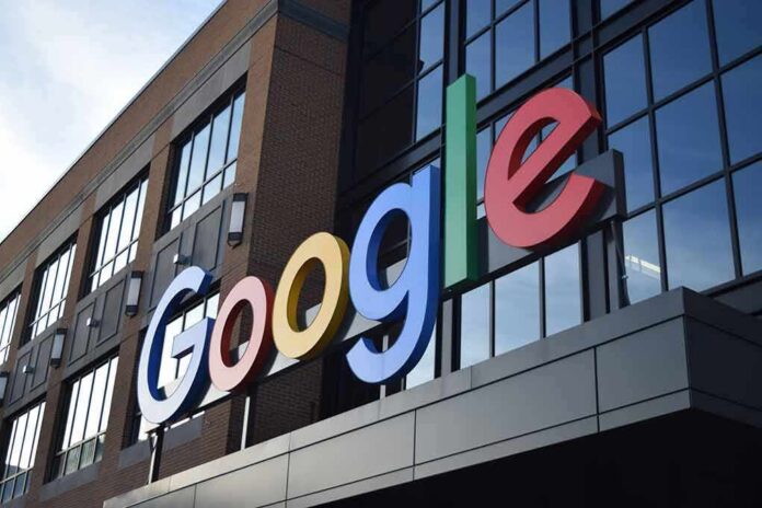 Google logo on office building facade