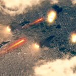 Outdated Intel, Hundreds Dead — No Admission Military jets conducting an airstrike over a city with explosions visible