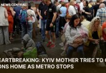 WATCH: Kyiv Mother Struggles to Get Sons Across River Amid Air Raid Alerts | AC1W