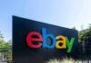 eBay logo on a large black sign outdoors