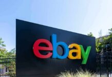 eBay Lego Gold Rush — Or Hype? eBay logo on a large black sign outdoors