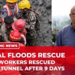 Mountain Tunnel Miracle After Deadly Floods Two workers rescued alive from Nepal tunnel nine days after devastating floods