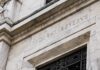 Federal Reserve building facade in white marble