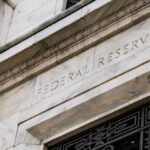 Federal Reserve building facade in white marble