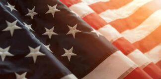 American flag with stars and stripes