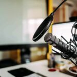 Democrats’ Favorite Streamer Problem Just Came Back Podcast microphone with pop filter on desk