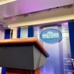 Teleprompter Access, Six-Figure Bets Podium in White House press briefing room