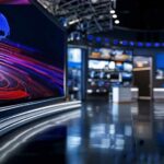Layoffs Hammer ESPN, Pixar — What’s Really Breaking? modern television news studio with large video screens