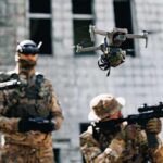 Did Americans Prep Russian Fighters? Quadcopter drone flying above soldiers in camouflage