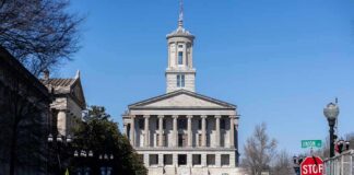 Tennessee State Capitol building with columned facade
