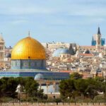 Dome of the Rock with golden dome in historic cityscape