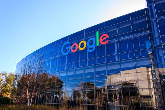 Google headquarters glass building exterior.