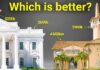 Comparison of the White House and Mar-A-Lago with price tags