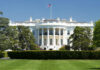 The White House with the American flag above it.