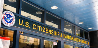 US Citizenship and Immigration Services building entrance