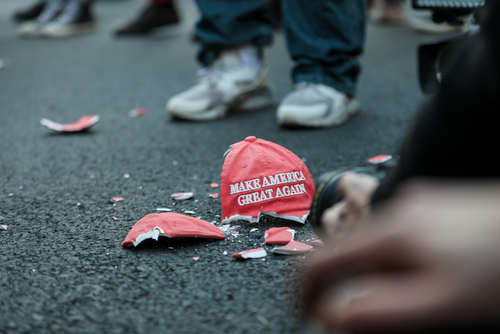 shutterstock_1846878058.jpg featured image Broken Make America Great Again hat on the ground.