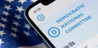 Mobile screen displaying Democratic National Committee signup page