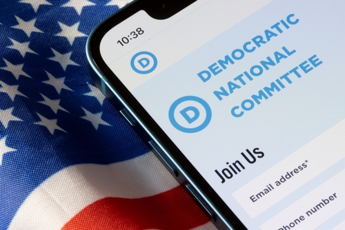 Mobile screen displaying Democratic National Committee signup page